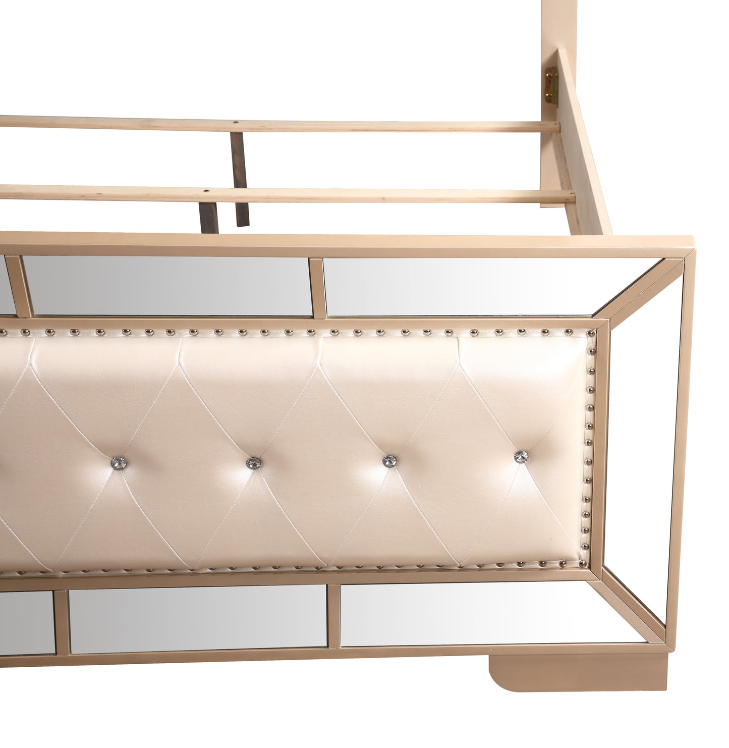 Stylish Contemporary King Bed In Pearl Finish