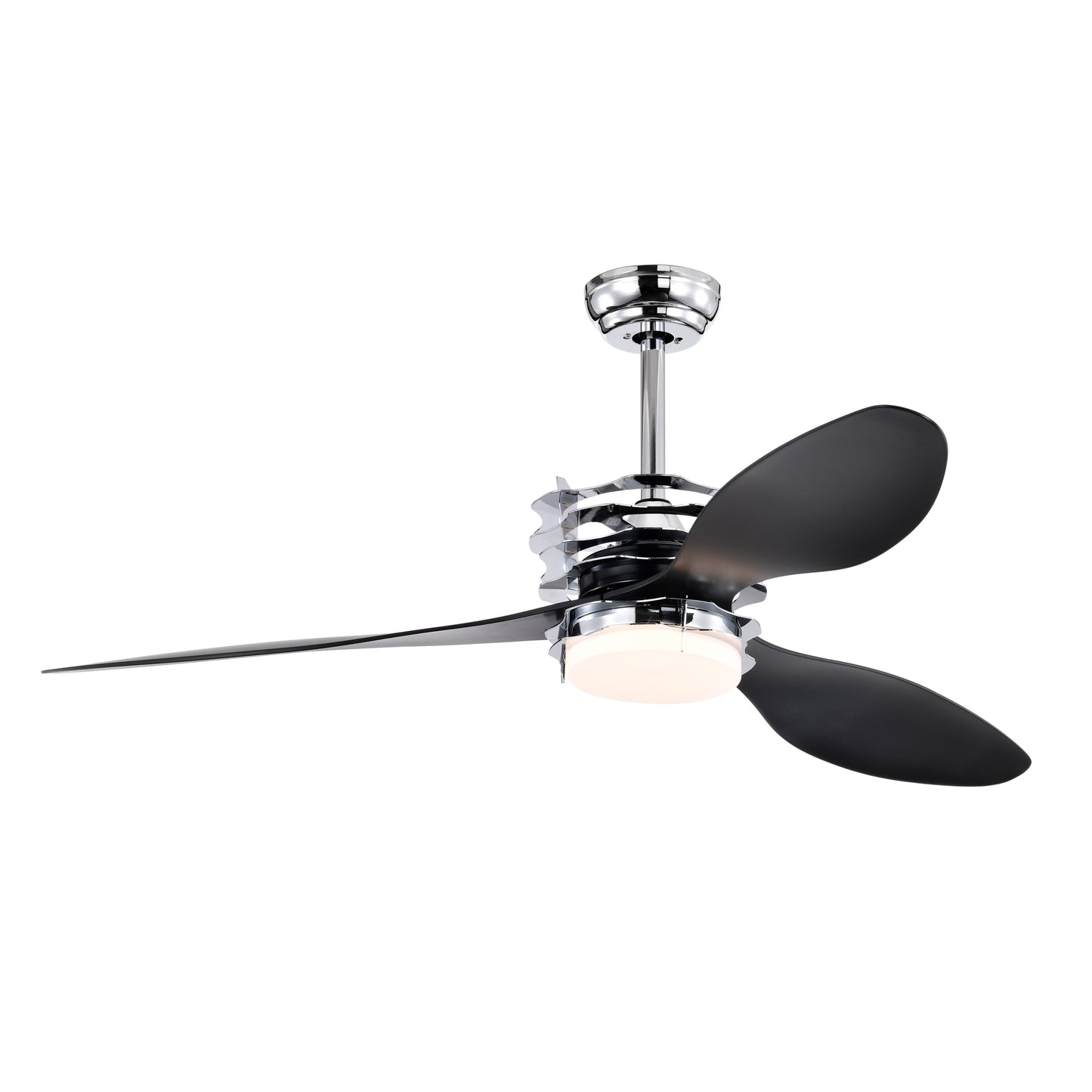 52'' ABS Blades Ceiling Fan with Lights and Remote (6 Speeds Adjustable) , DC Motor Modern Ceiling Fan with 3 ABS Fan Blades & 2 Down Rods, Indoor Ceiling Fan with Light for Home Use