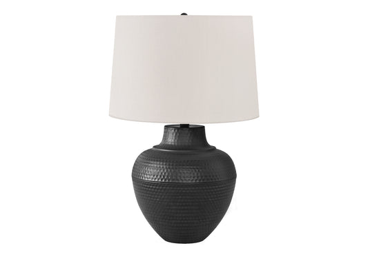 Lighting, 26"h, Table Lamp, Black Metal, Ivory / Cream Shade, Transitional