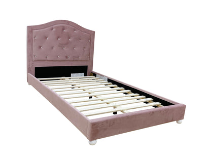 Reggie Pink Fabric Twin Bed