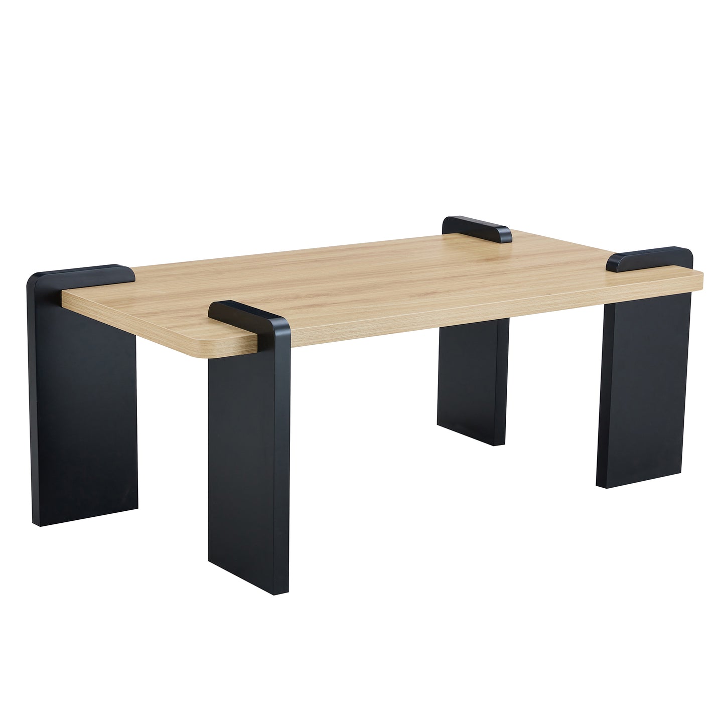 Natural Wood-Colored MDF Coffee Table, Suitable for Modern Minimalist Living Rooms and Leisure Areas, With Product Dimensions of 39.3*23.6*17.7 inches