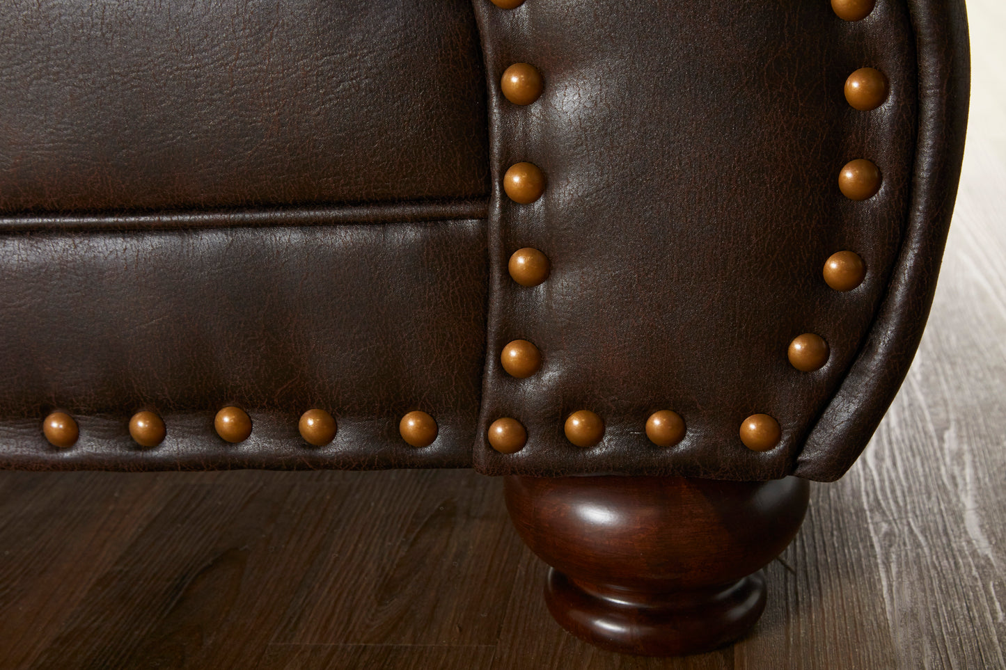 Leinster Faux Leather Upholstered Nailhead Sofa