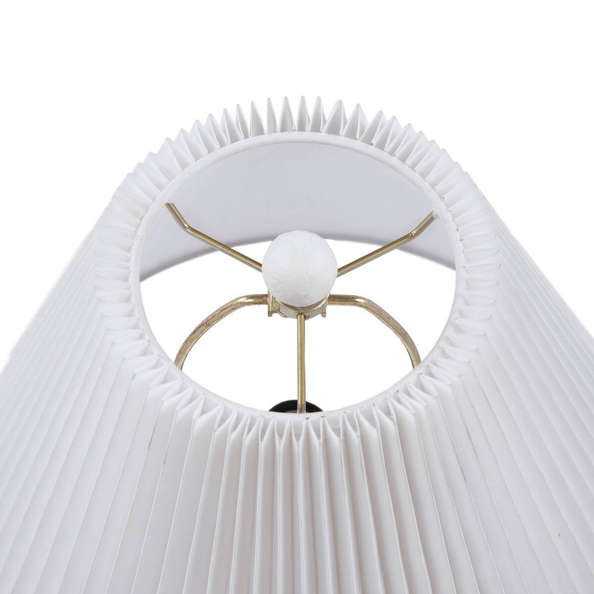 Textured Ceramic Table Lamp with Fluted Fabric Shade