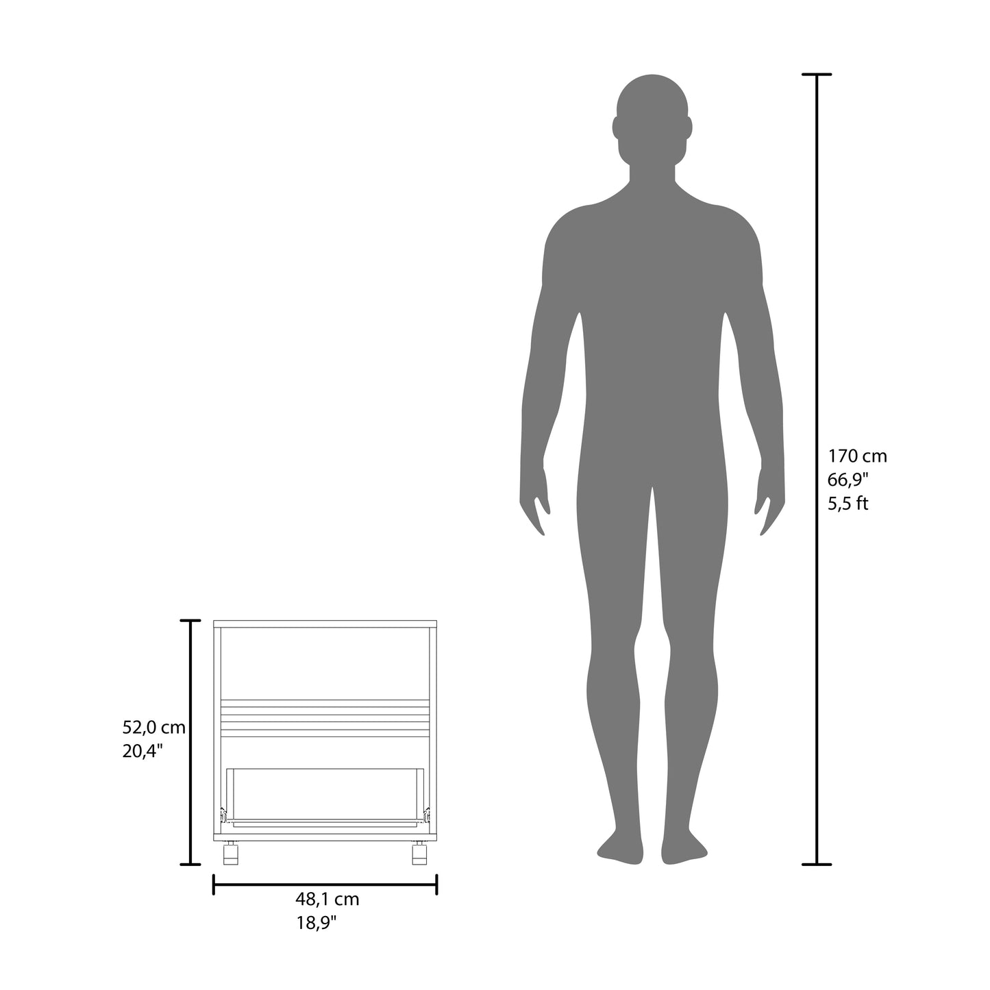 Saxon Nightstand with a Drawer and Open Storage, Natural Oak