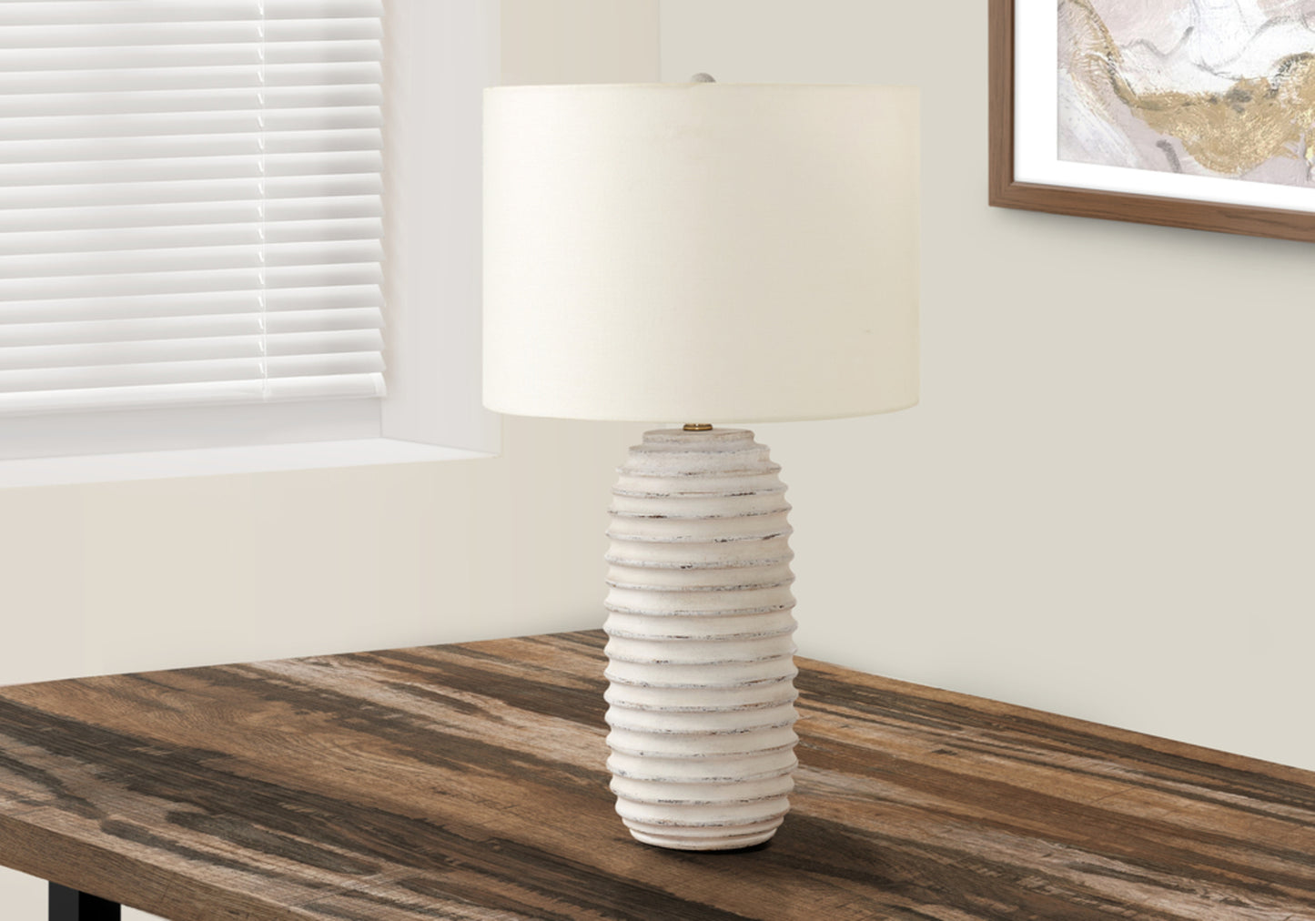 Lighting, 28"h, Table Lamp, Cream Resin, Ivory / Cream Shade, Transitional