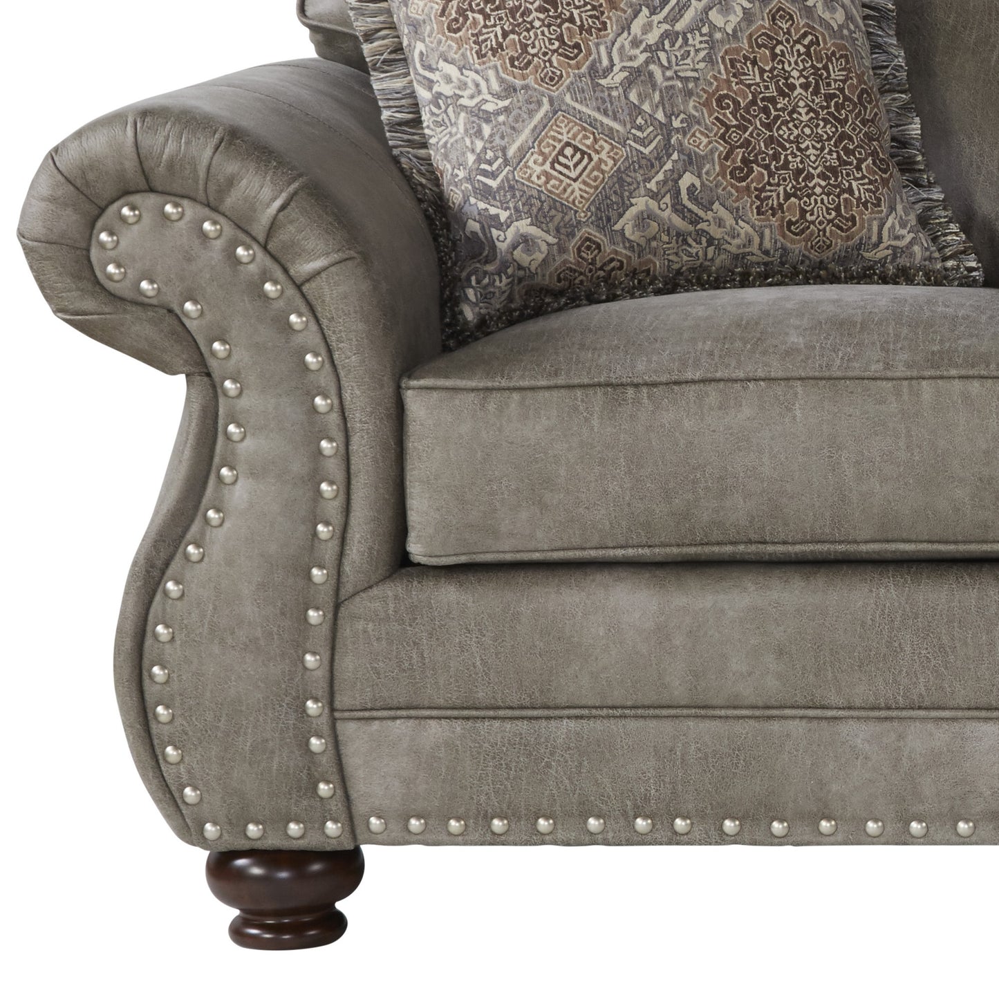 Leinster Faux Leather Upholstered Nailhead Loveseat