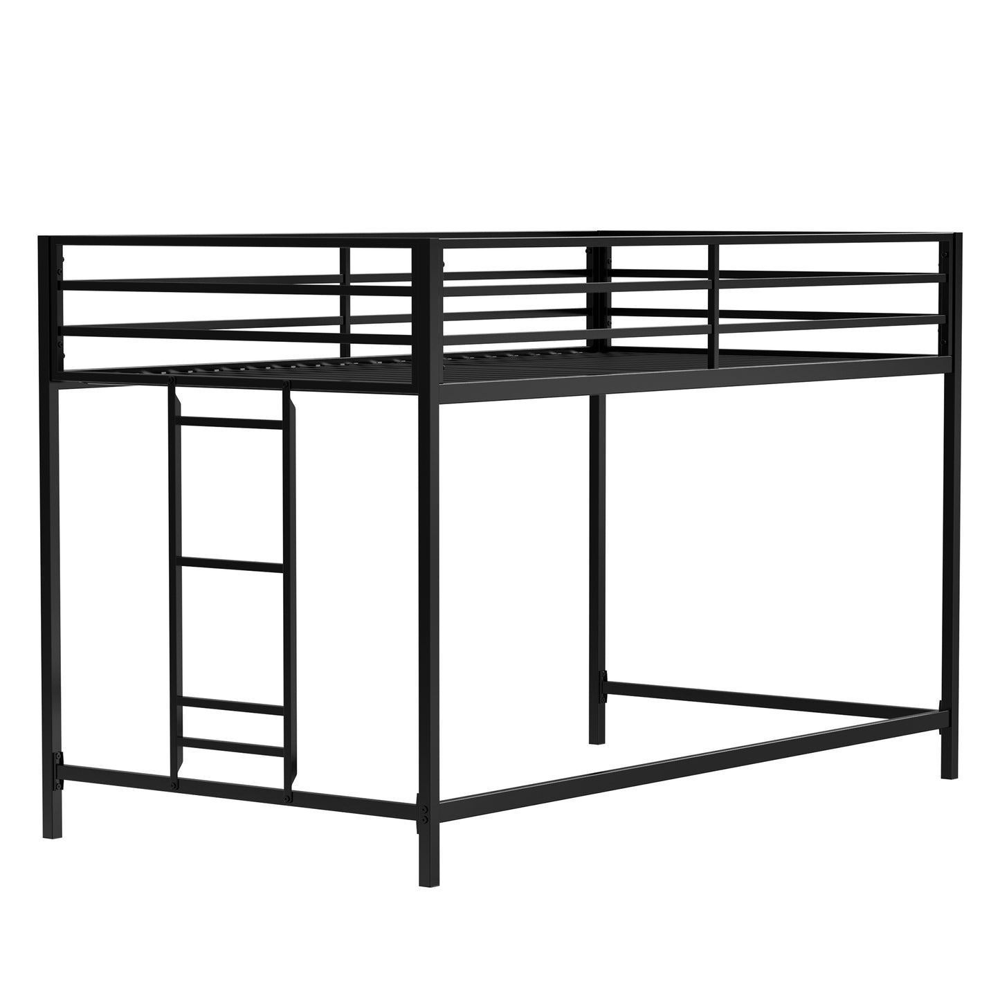 Adam sturdy junior twin loft bunk black for kids with easy climbing ladder, space saving