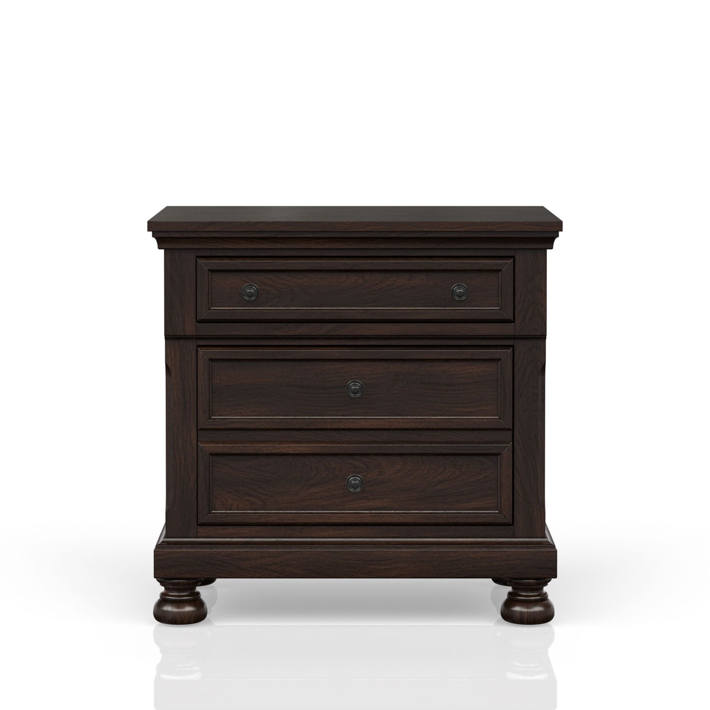 Dark Cherry Nightstand Two Drawer