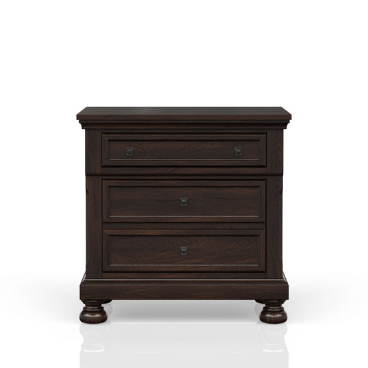 Dark Cherry Nightstand Two Drawer