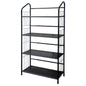 49" Tall 4-Tier Metal Standing Book Shelf, Black finish