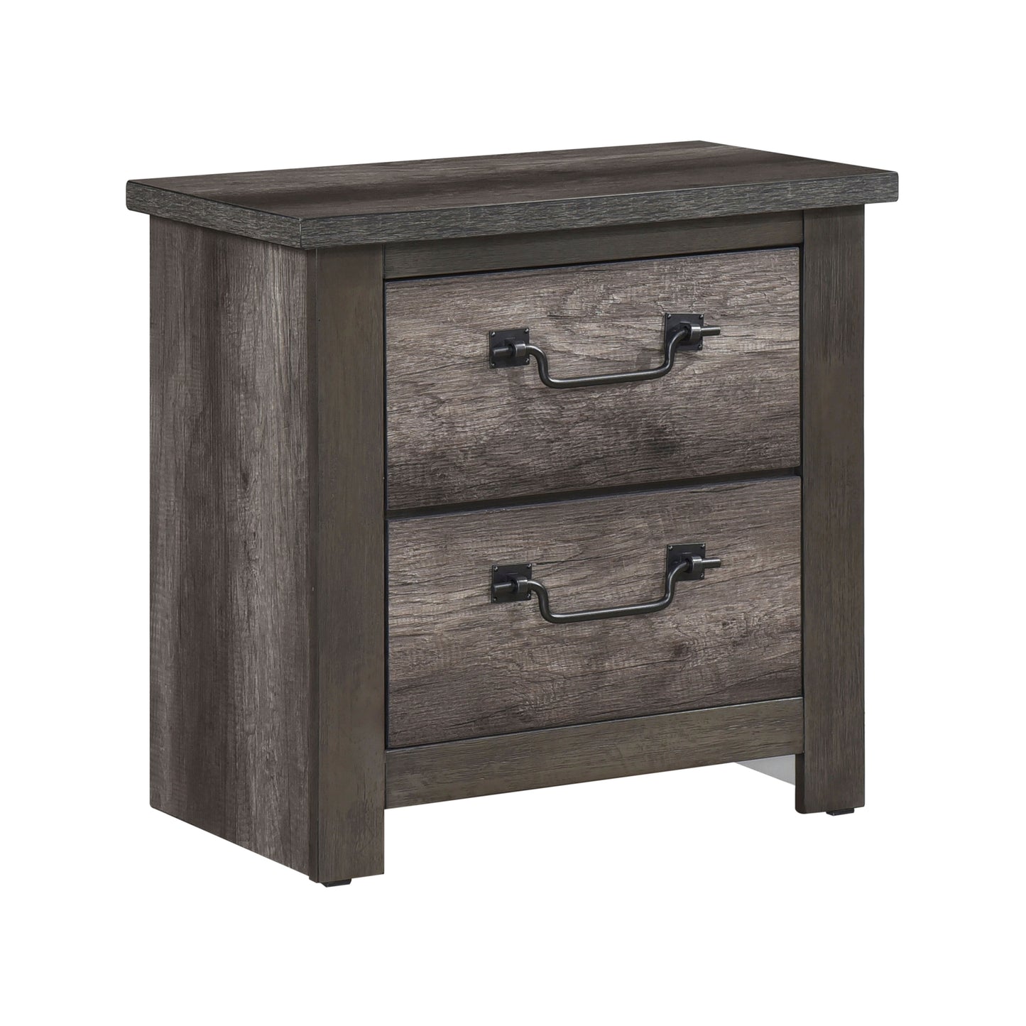 Gray Finish 2-Drawers Storage Nightstand 1pc Wooden Furniture Traditional Design Bedside Cabinet