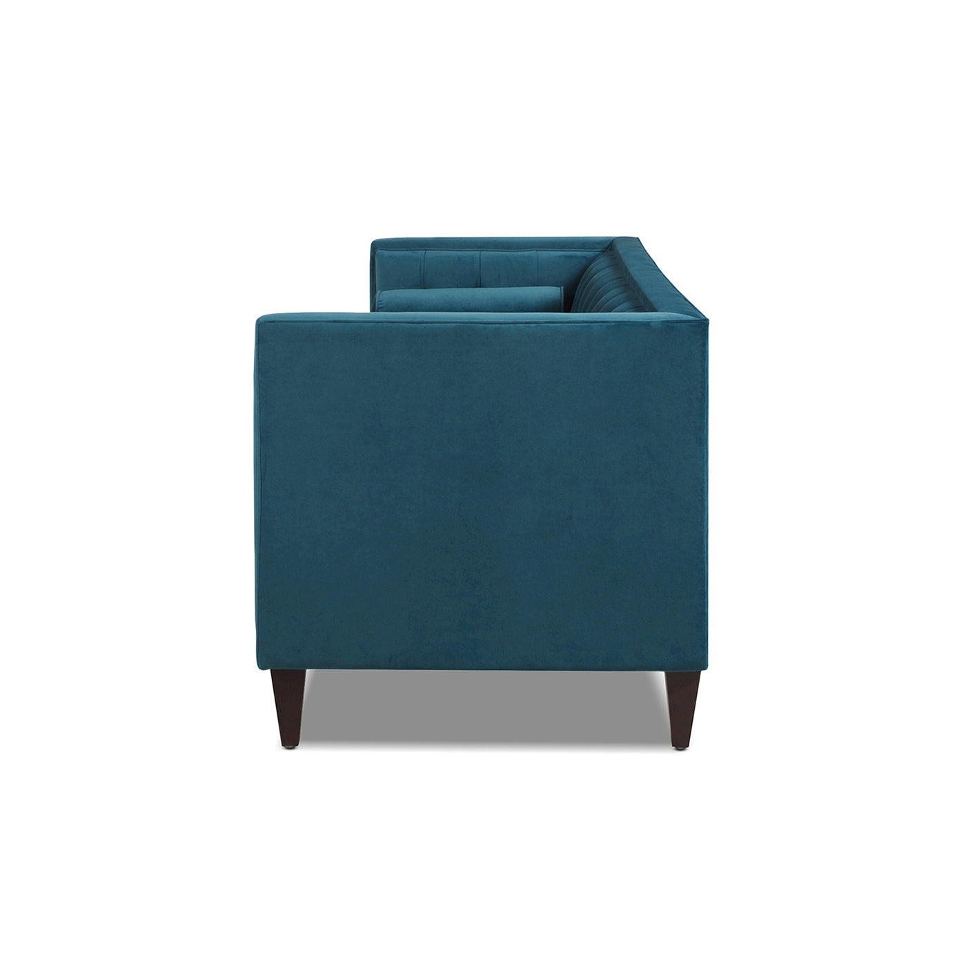 Jack 84" Modern Tuxedo Tufted Sofa, Satin Teal Blue Velvet