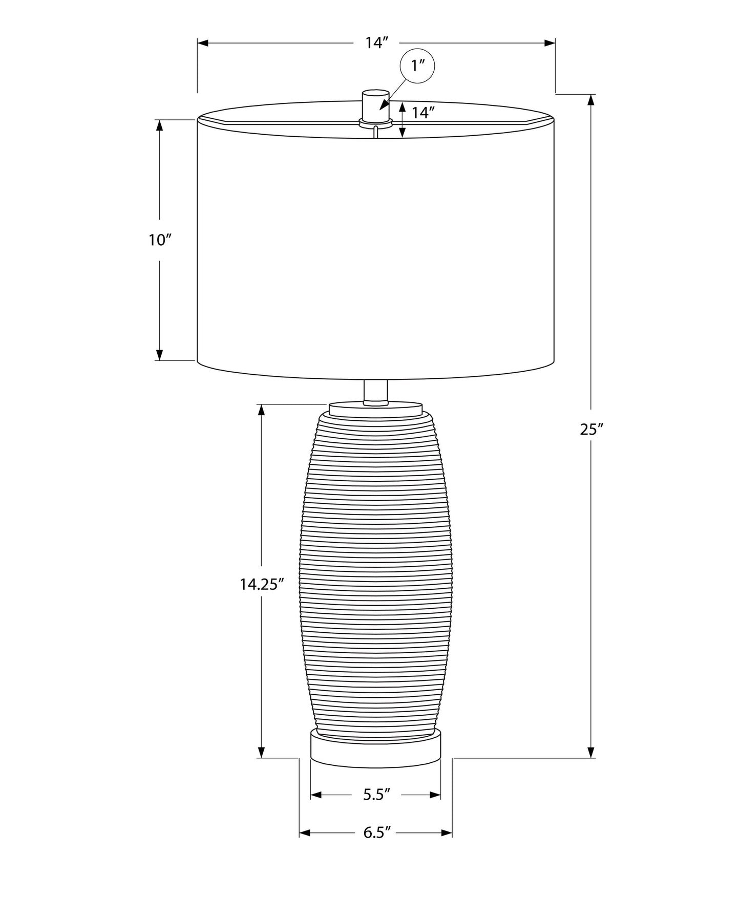 Lighting, 25"h, Table Lamp, Grey Ceramic, Grey Shade, Modern