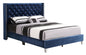 Stylish Upholstered Bed In Navy Blue