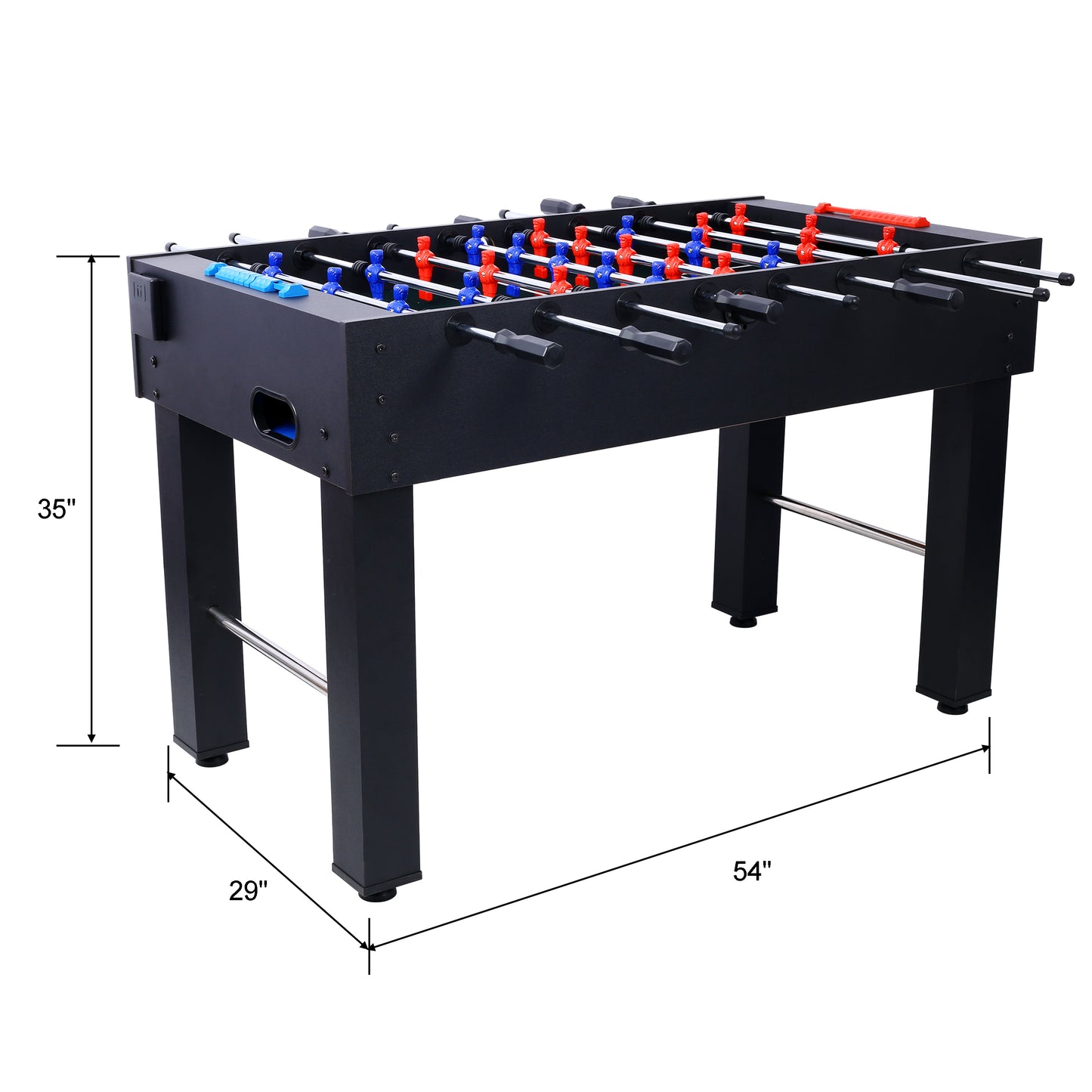 54-Inch Hurricane Foosball Table for Family Game Rooms with Light Cherry Finish, Analog Scoring and Free Accessories black