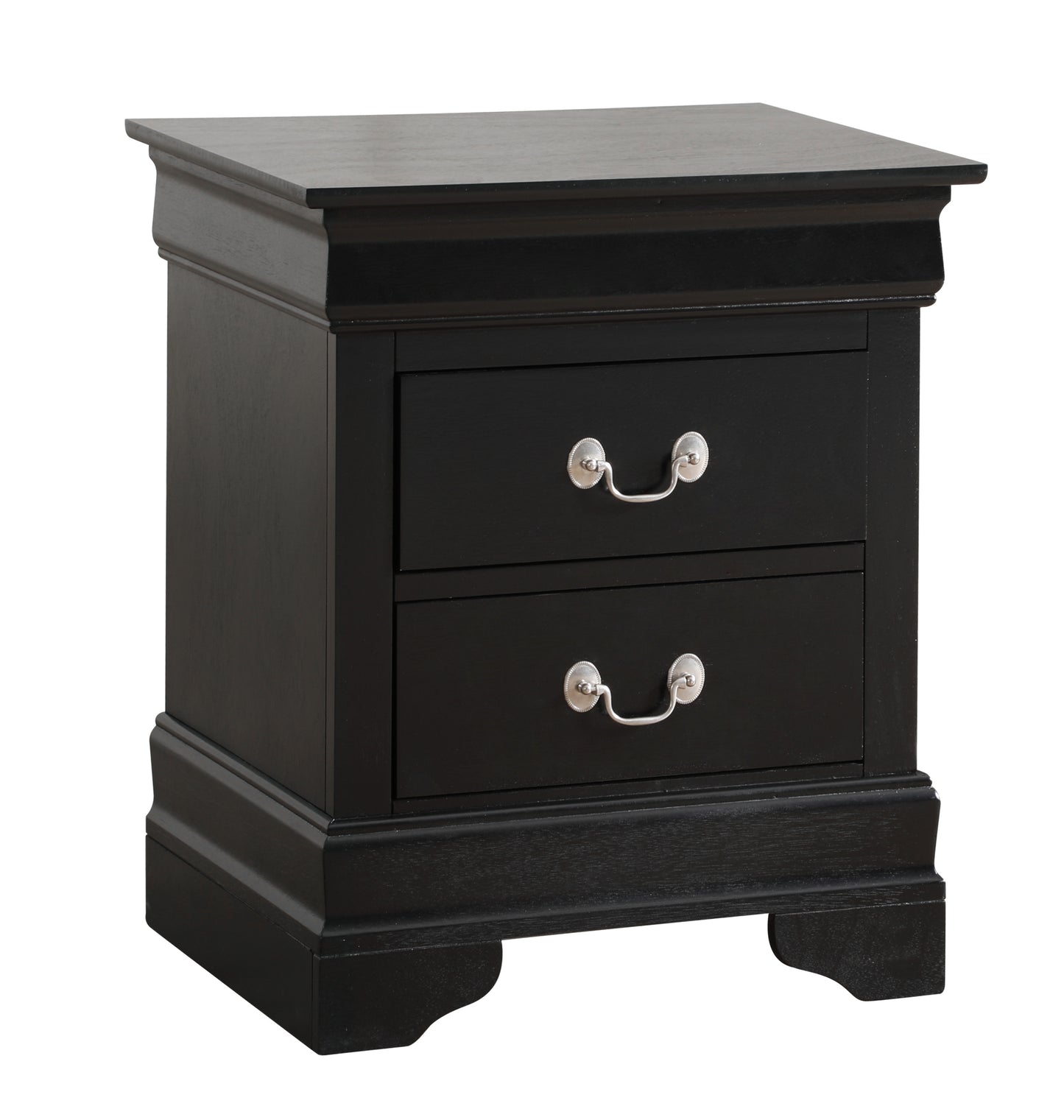 Elegant Black Traditional Nightstand