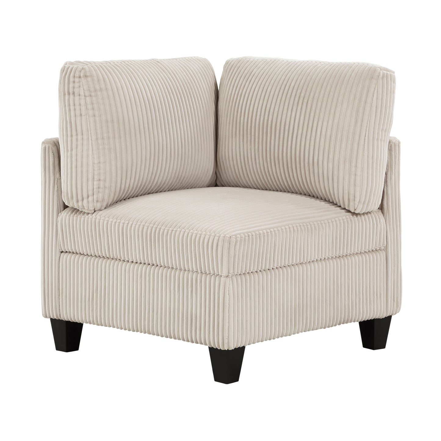 6-Piece Modular Sectional with Storage Seats, Side Pockets, Charging Ports Beige Corduroy Fabric Modern Living Room Sectional Couch Solid Wood Furniture