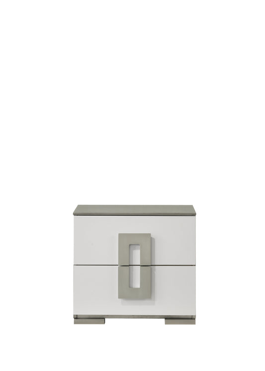 Olivia Contemporary Style 2-Drawer Night stand Made with Wood in White