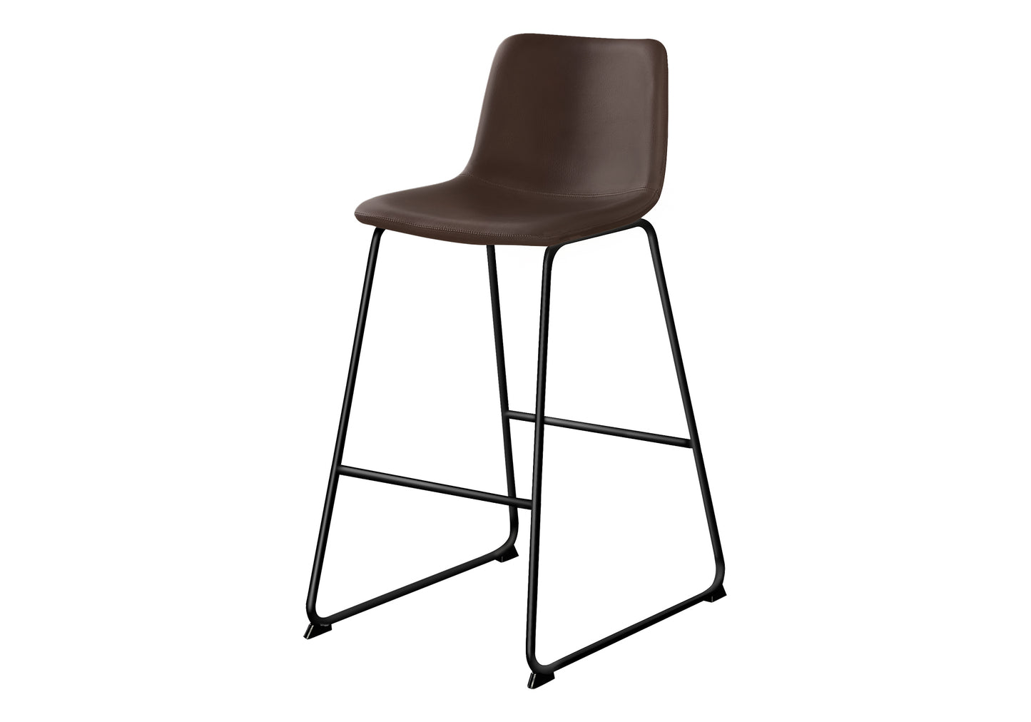Office Chair, Bar Height, Standing, Computer Desk, Work, Brown Leather Look, Black Metal, Contemporary, Modern