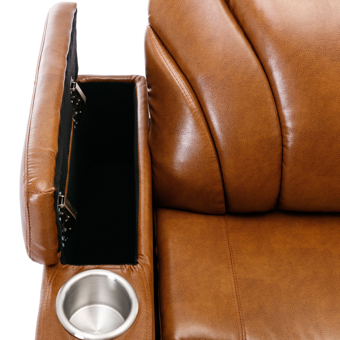 Power Motion Recliner Electric Power Recliner with USB Charging Port, Hidden Arm Storage, Convenient Cup Holder and Bluetooth Speaker,  Light  Brown(Old Sku:SG000800AAS)