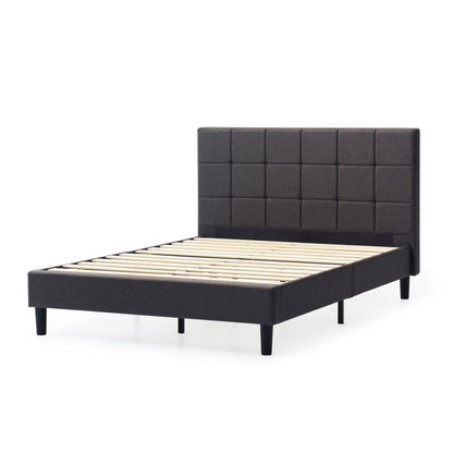 Upholstered Platform Bed Square Stitch - King