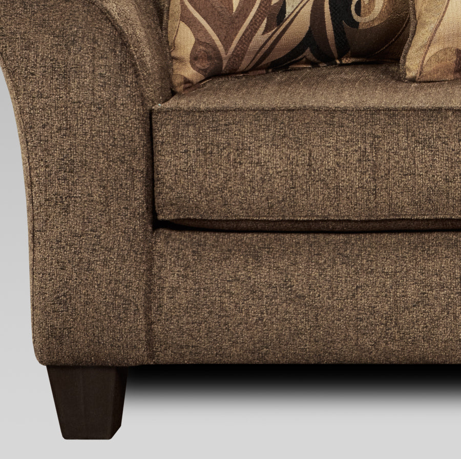 Camero Cafe Fabric Pillowback Sofa