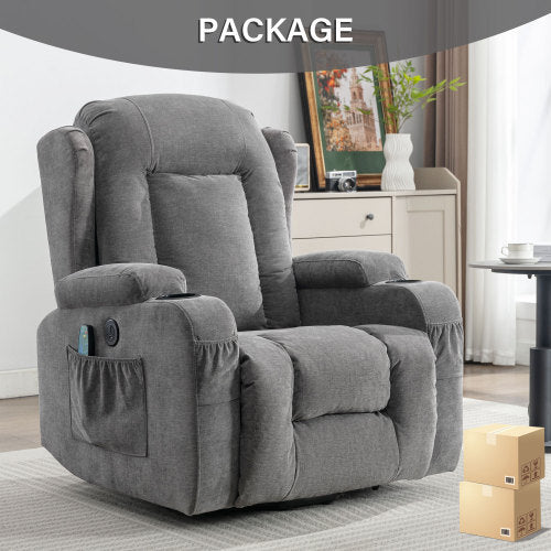 Power Lift Recliner Chair Recliners for Elderly with Heat and Massage Recliner Chair for Living Room with Infinite Position and Side Pocket,USB Charge Port(GREY)