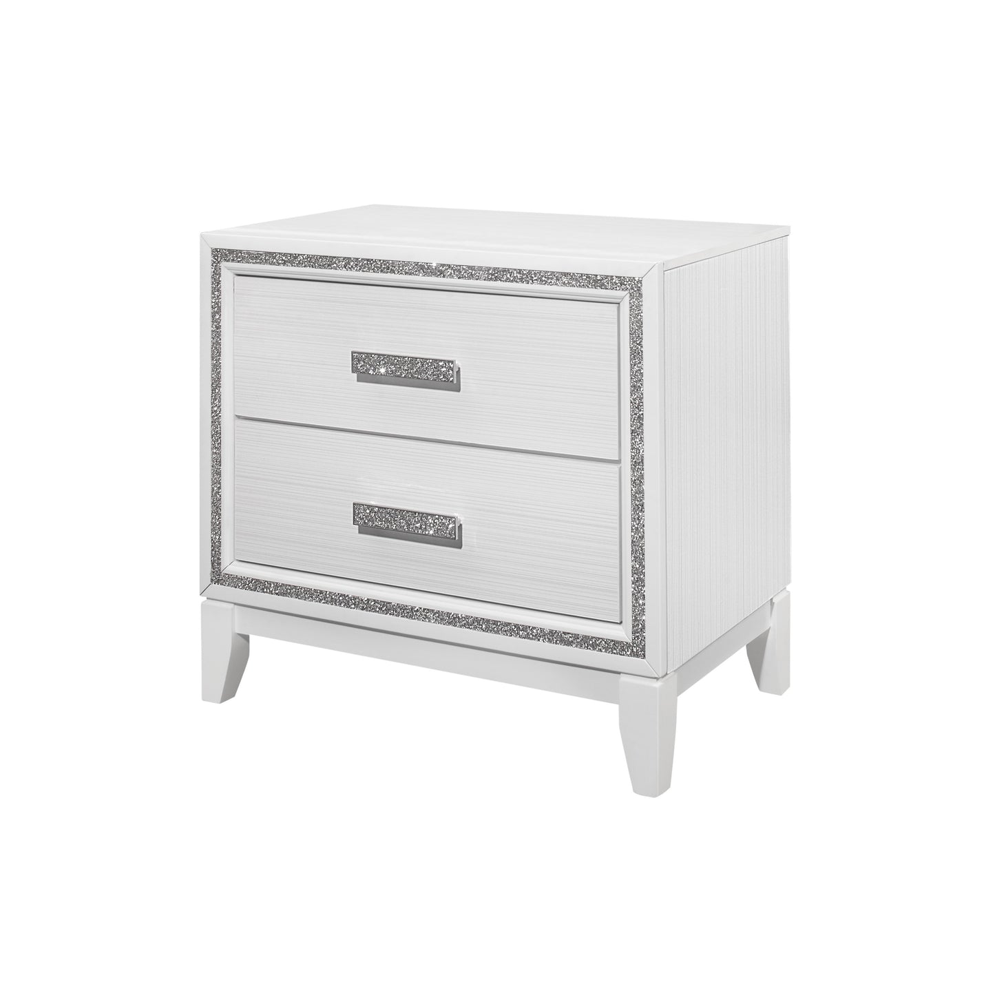 ALMERA GLITTER WHITE NIGHTSTAND