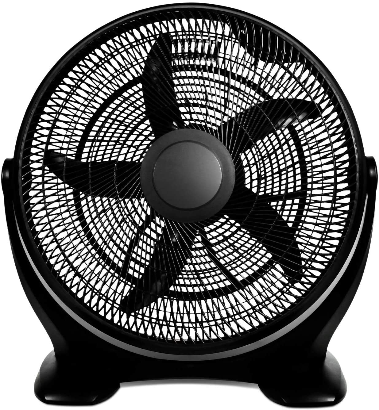 Simple Deluxe 18 Inch 3-Speed Plastic Floor Fans Oscillating Quiet for Home Commercial, Residential, and Greenhouse Use, Outdoor/Indoor, Black