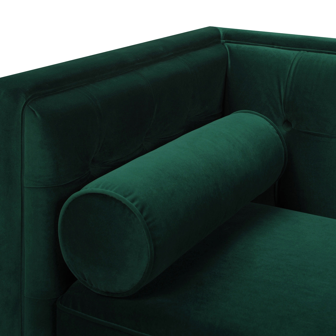 Jack 84" Modern Tuxedo Tufted Sofa, Evergreen Velvet