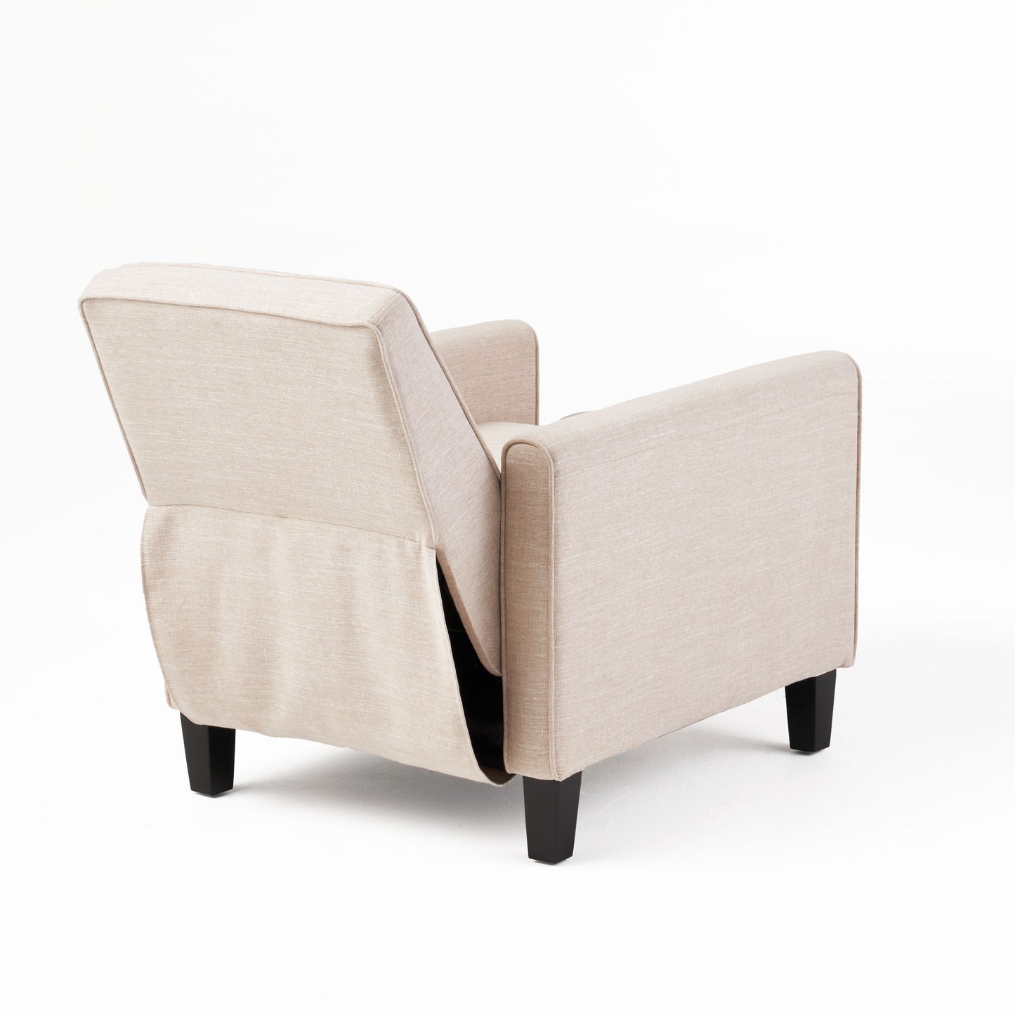 Light Beige Linen Push Back Chair for Elegant Home Décor