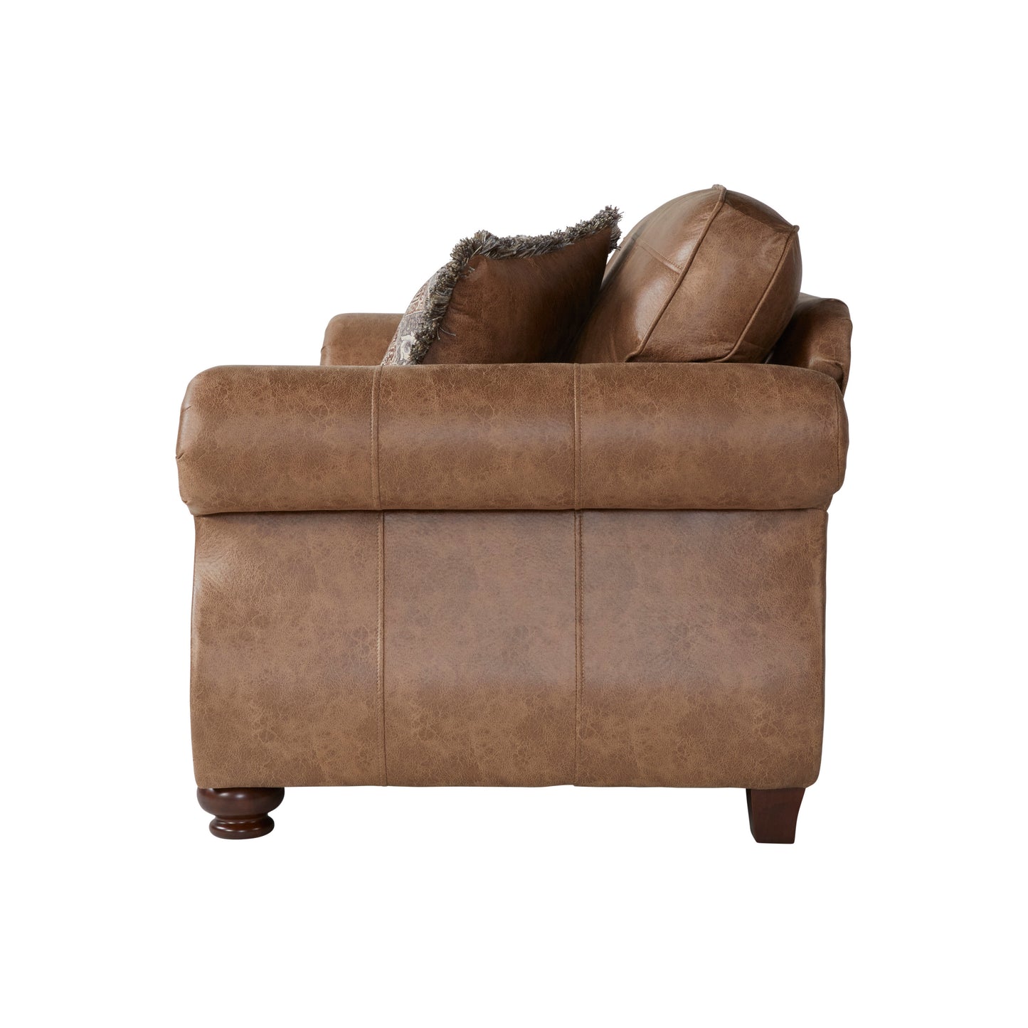 Leinster Faux Leather Sofa with Antique Bronze Nailheads