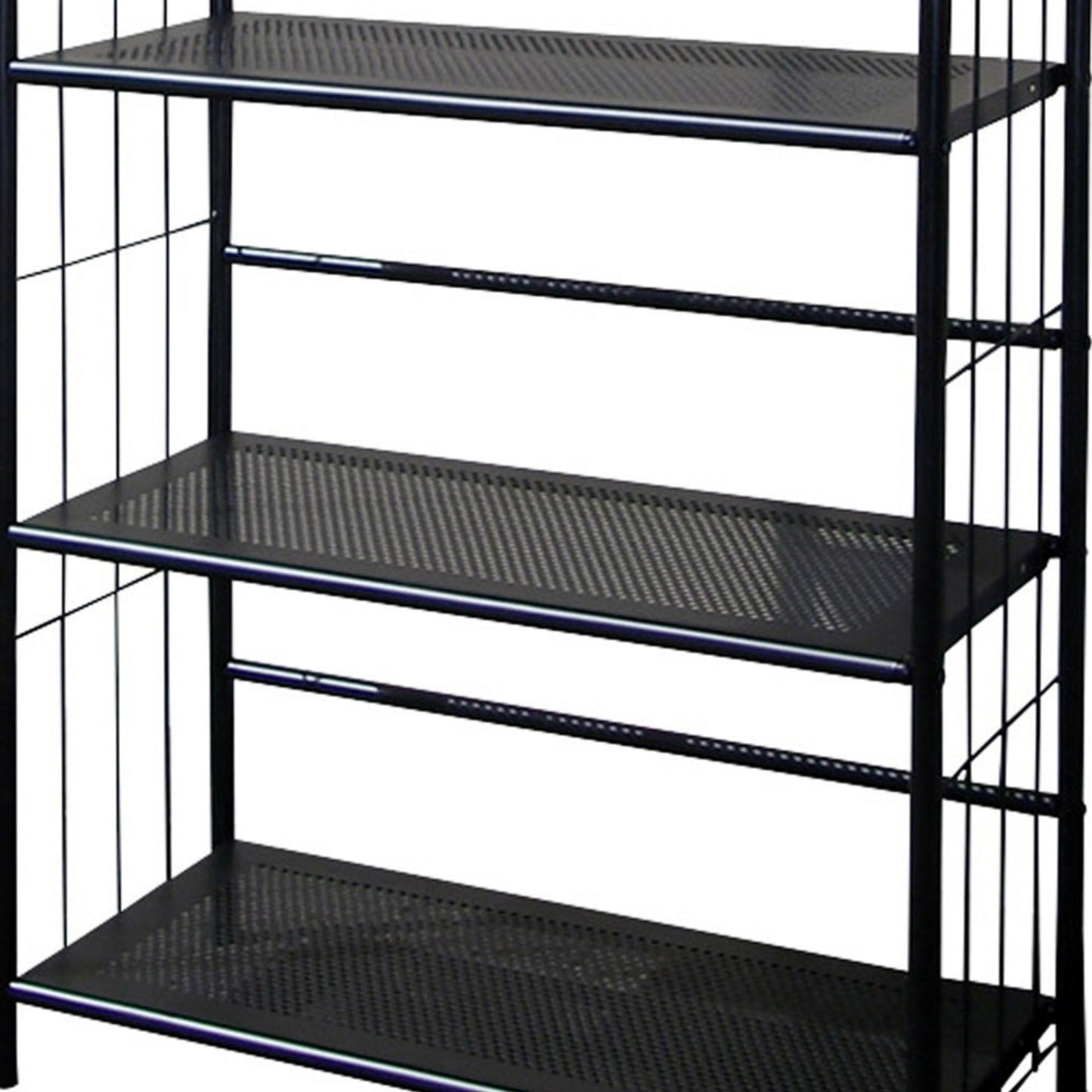 49" Tall 4-Tier Metal Standing Book Shelf, Black finish