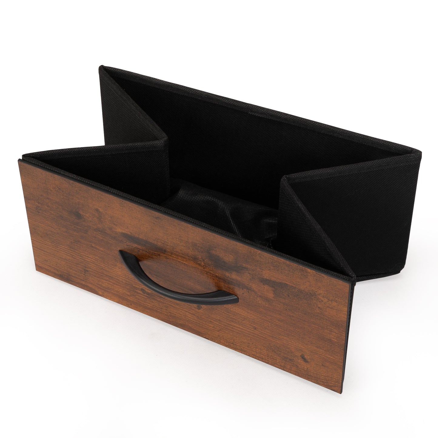 Set of 2 Nightstands with Charging Station, Bed Side Table with Non-woven Drawers, Shelves for Bedroom Living Room, End Table with USB Outlets, Rustic Brown