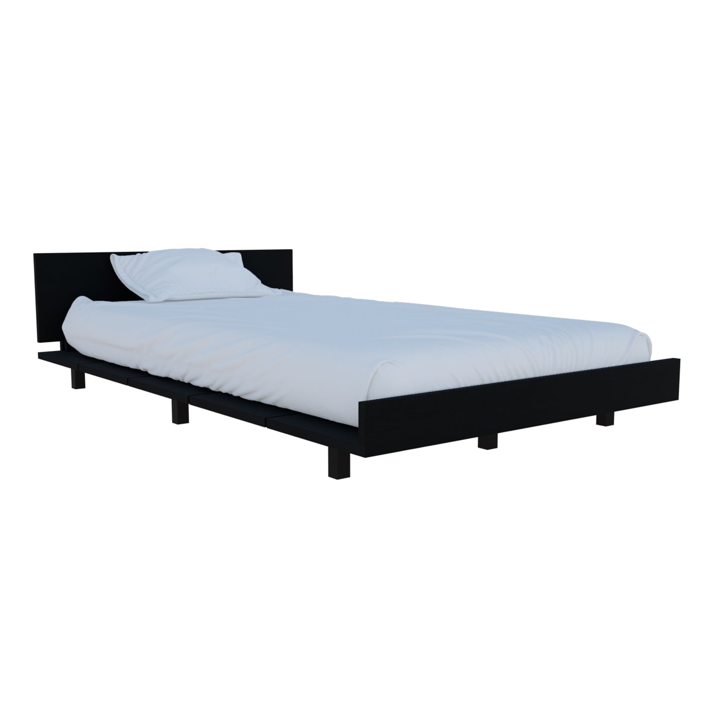 Kaia Twin Bed Base with Headboard Black