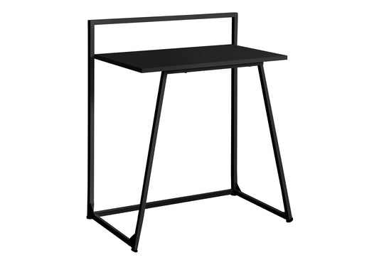 Computer Desk, Home Office, Laptop, 30"l, Work, Black Laminate, Black Metal, Contemporary, Modern