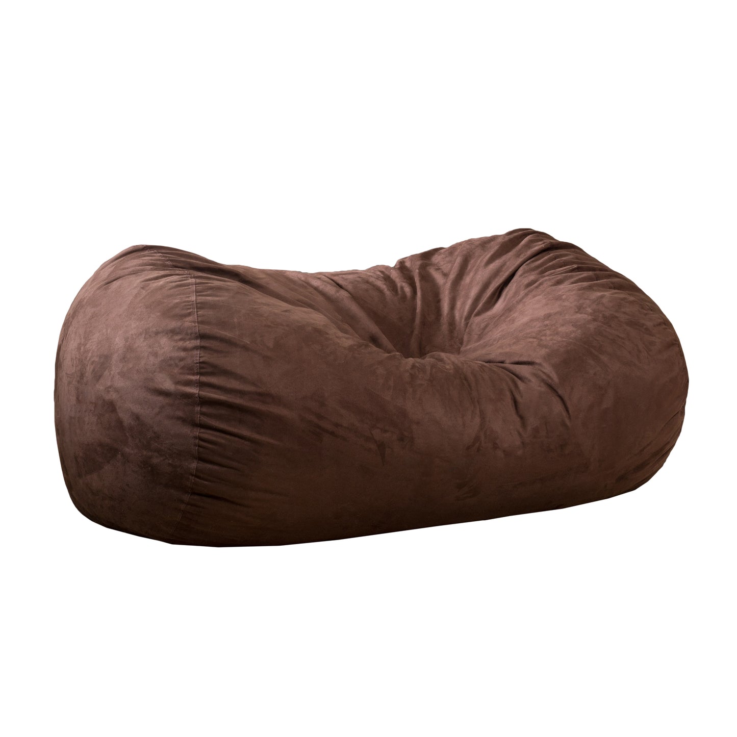 Nest 6.5 Foot Cylindrical Suede Bean Bag, Brown