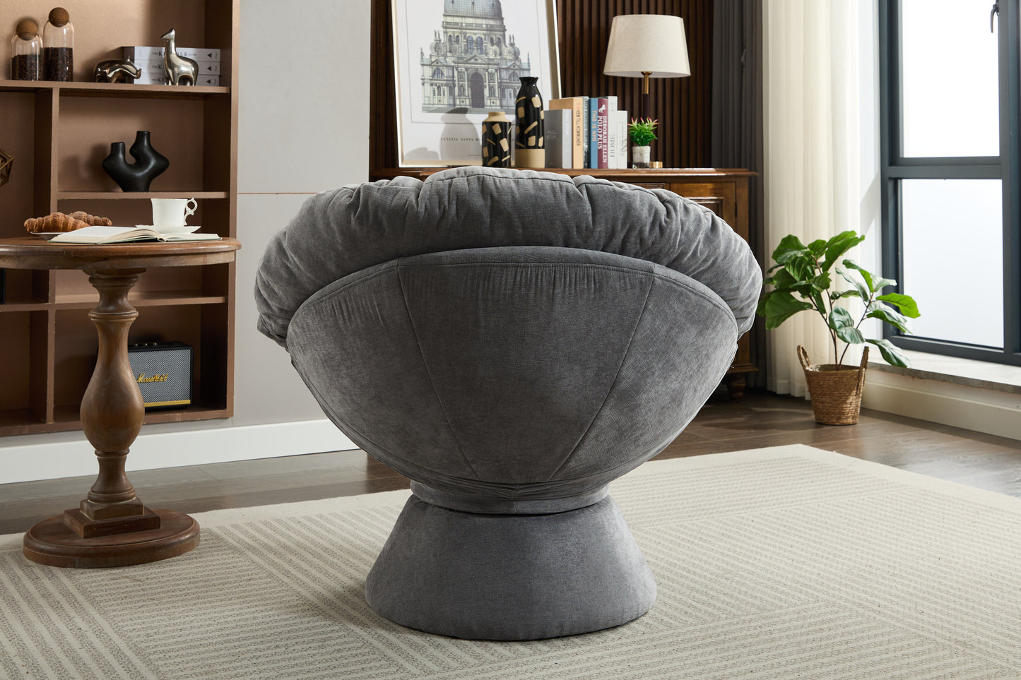 Oversized Swivel Accent Chair, 360 Swivel Barrel Chair, Papasan Chair for Living Room Bedroom