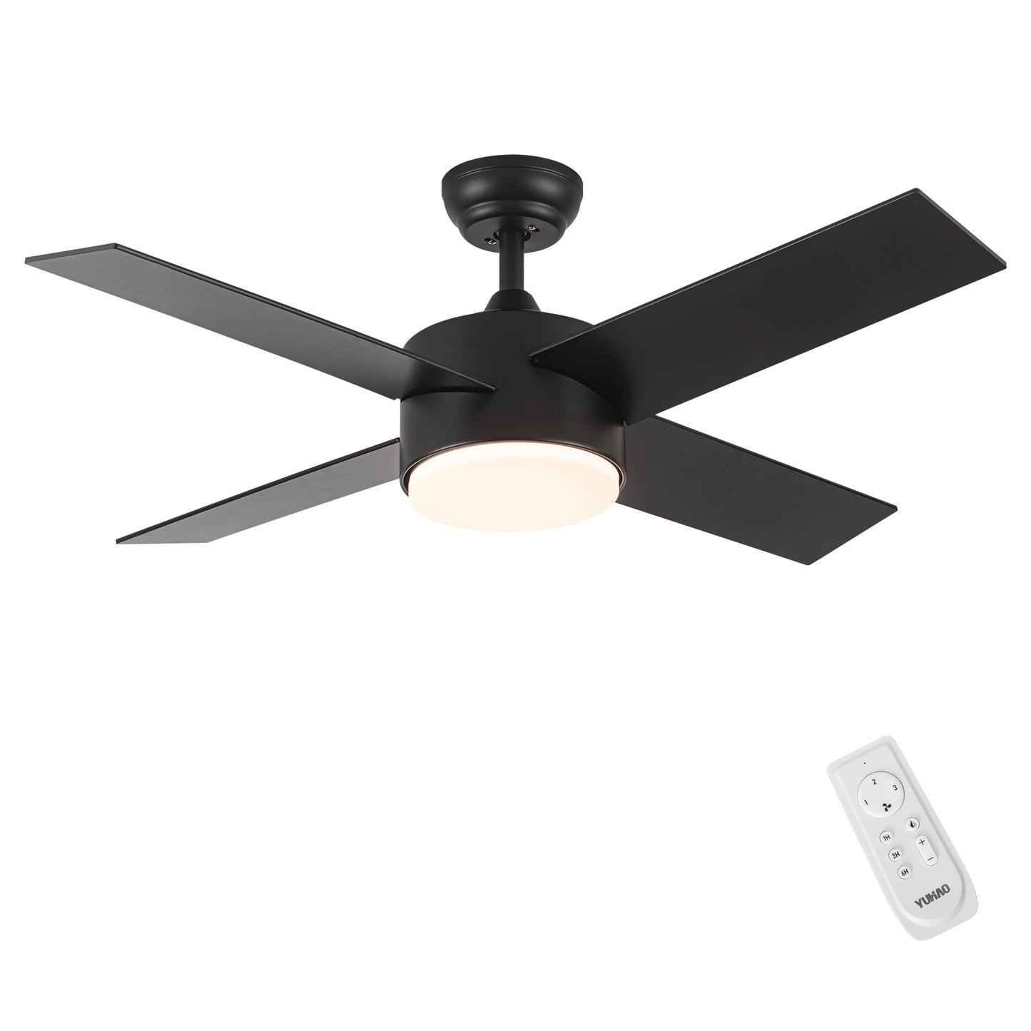 44 In Intergrated LED Ceiling Fan with Black ABS Blade