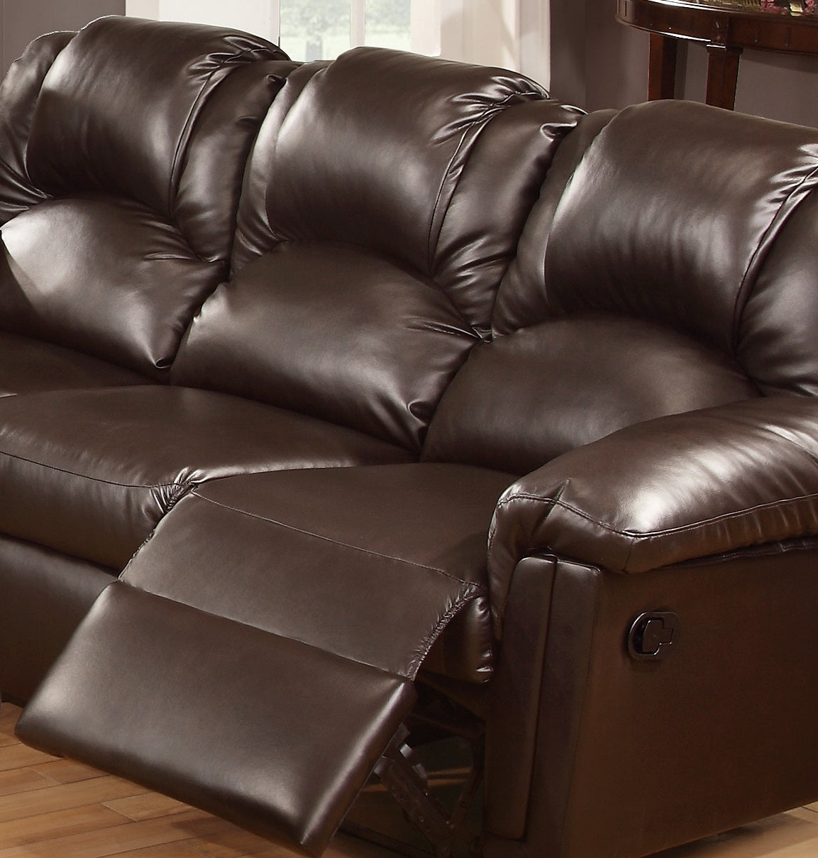 Motion Sofa 1pc Couch Living Room Furniture Brown Bonded Leather