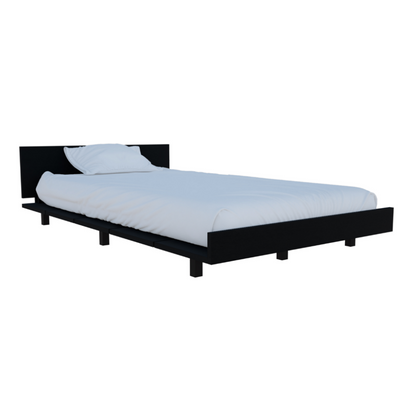 Kaia Twin Bed Base, Headboard -Black