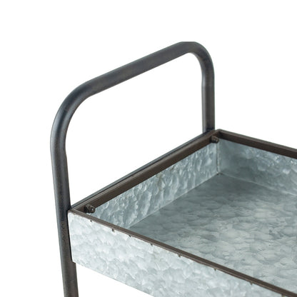 35x12.5x40" Homestead Galvanized Shelf Display 3-tier