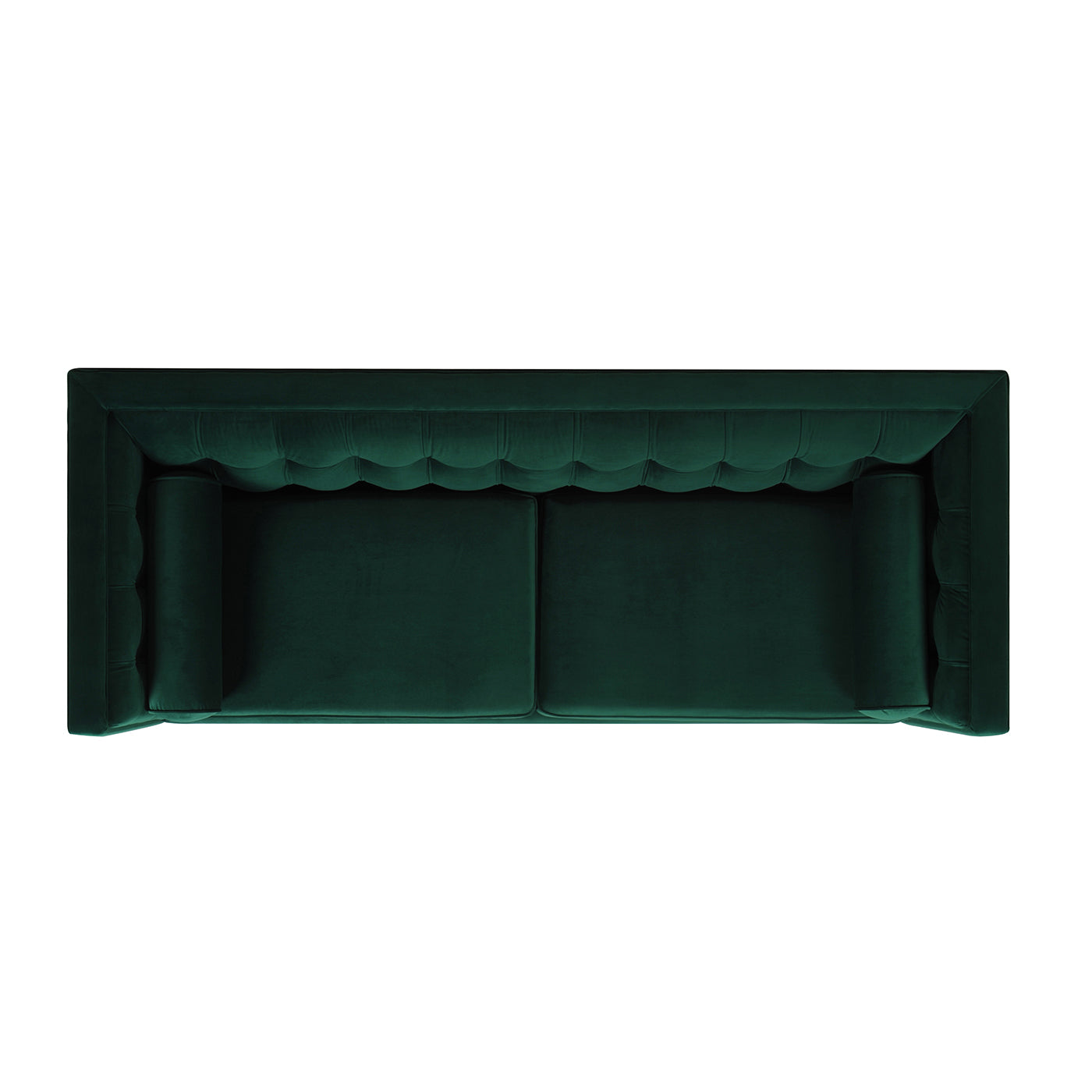 Jack 84" Modern Tuxedo Tufted Sofa, Evergreen Velvet