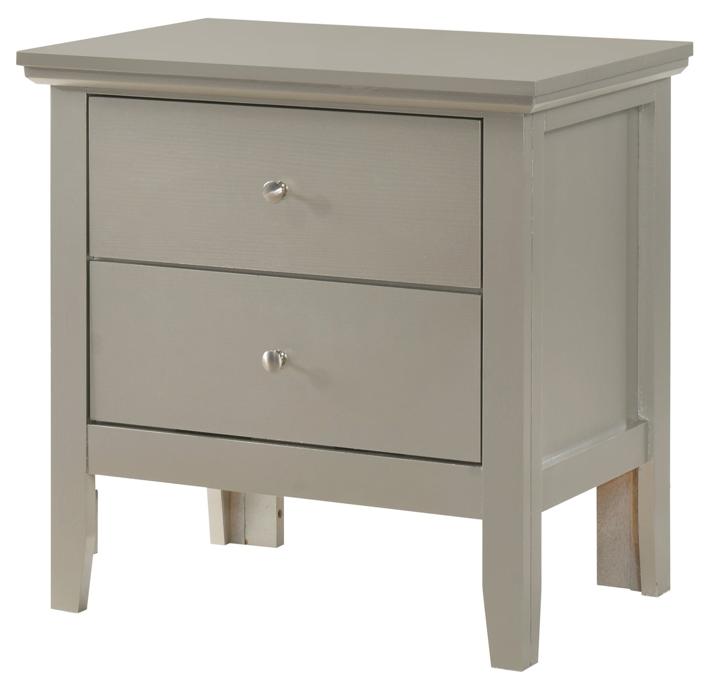 Elegant Silver Champagne Nightstand