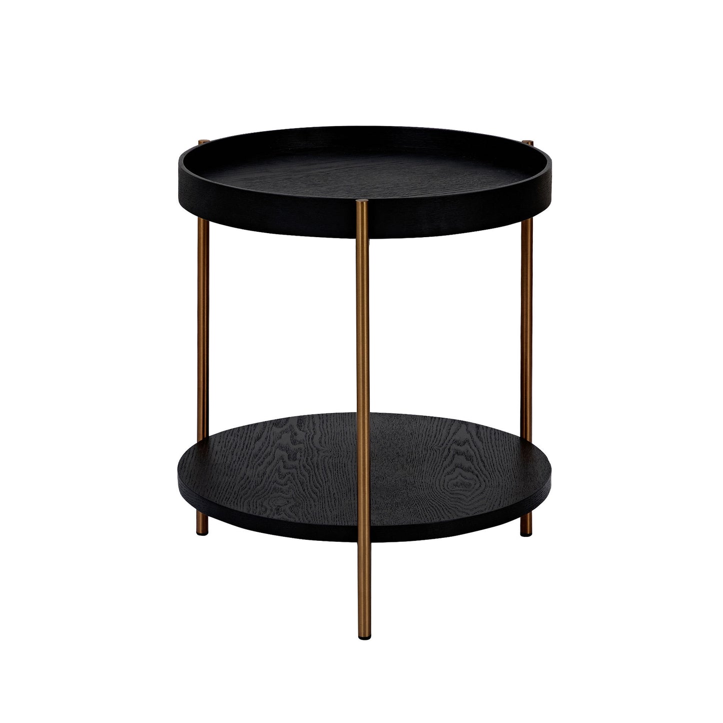 2-Piece Modern 2 tier Round Coffee Table Set for Living Room,Easy Assembly Nesting Coffee Tables, End Side Tables for Bedroom Office Balcony Yard,Black MDF