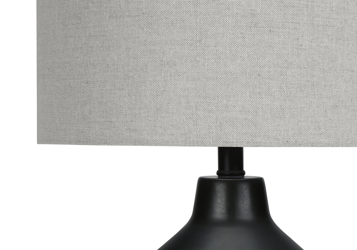 Lighting, 24"h, Table Lamp, Black Concrete, Grey Shade, Contemporary