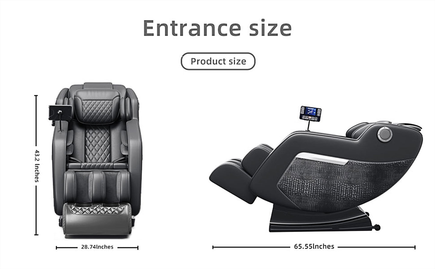 Massage Chair,Full Body Zero Gravity Recliner with Bluetooth, Hip Heating, Foot Massage and Air Massage System for Home Office, for mom/dad (Black)