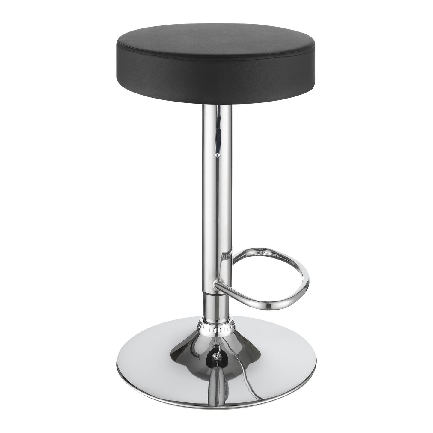 Black and Chrome Adjustable Hydraulic Bar Stool