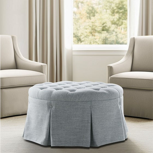 Skirted Tufted 32' Round Ottoman