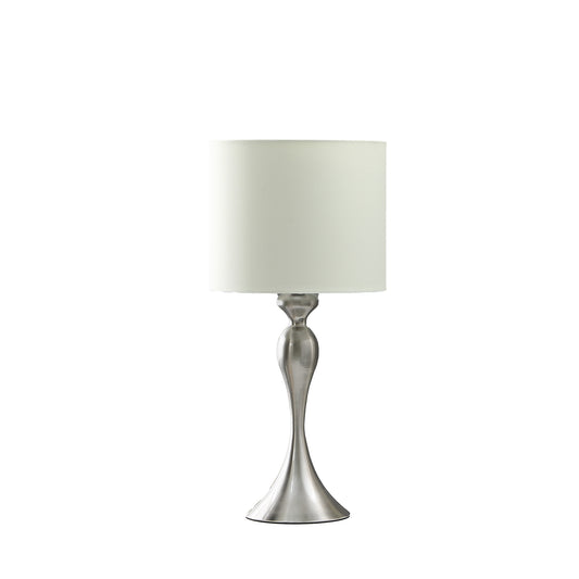 24.5" In Bailey Brushed Silver Modern Candlestick Metal Table Lamp